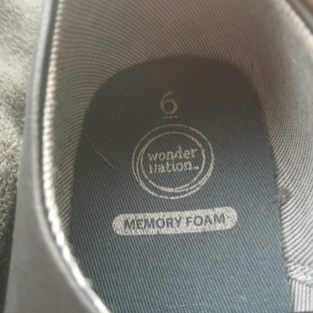 Wonder Nation Boys Dress Shoes Size 6 Black Memory Foam Oxford BBWN41FM005L